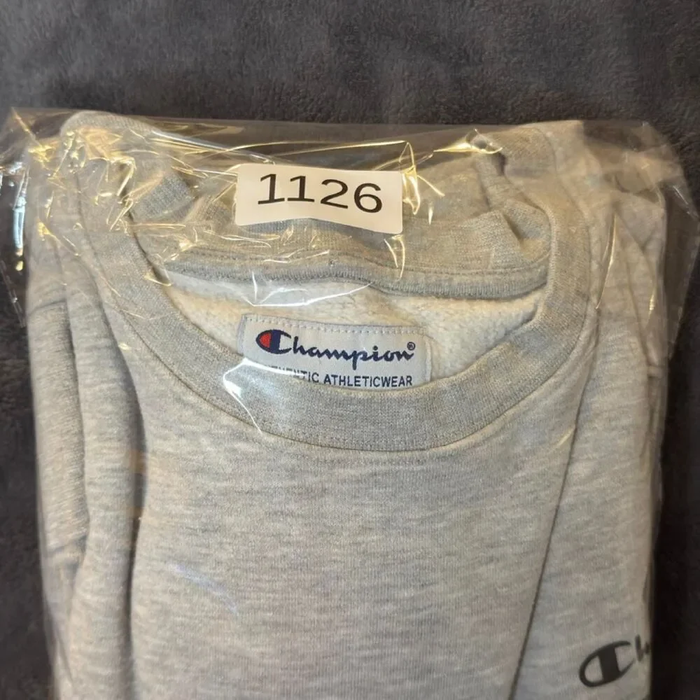 Champion XL Colorblock Crewneck Sweatshirt — Gray & Black